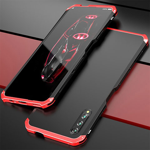 Funda Lujo Marco de Aluminio Carcasa para Huawei P Smart Pro (2019) Rojo y Negro