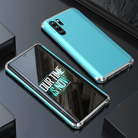 Funda Lujo Marco de Aluminio Carcasa para Huawei P30 Pro New Edition Cian