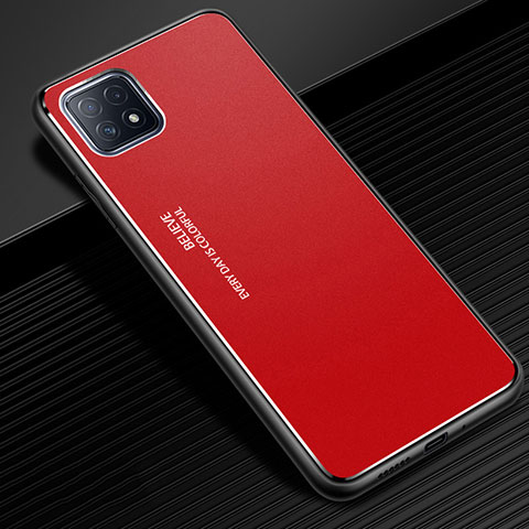 Funda Lujo Marco de Aluminio Carcasa para Oppo A72 5G Rojo