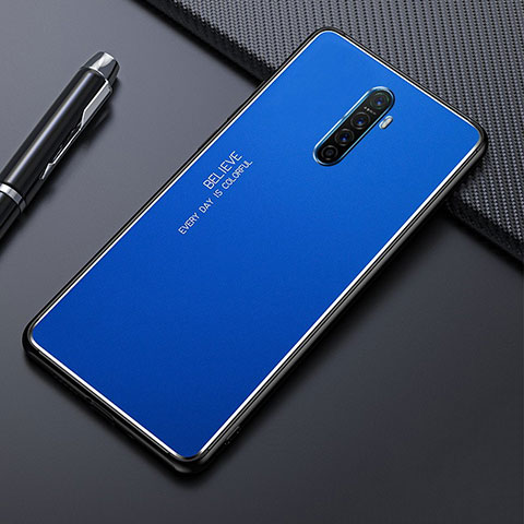 Funda Lujo Marco de Aluminio Carcasa para Oppo Reno Ace Azul