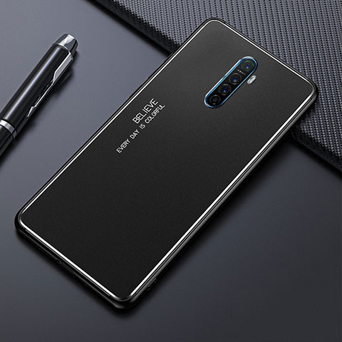 Funda Lujo Marco de Aluminio Carcasa para Oppo Reno Ace Negro