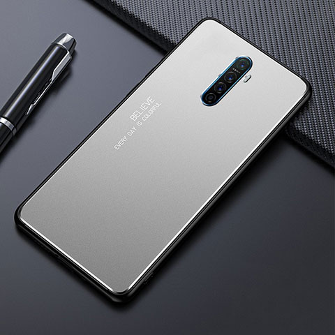 Funda Lujo Marco de Aluminio Carcasa para Oppo Reno Ace Plata