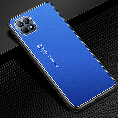 Funda Lujo Marco de Aluminio Carcasa para Oppo Reno4 SE 5G Azul