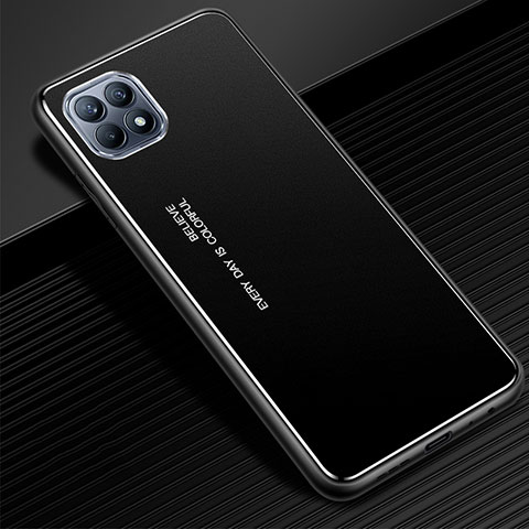 Funda Lujo Marco de Aluminio Carcasa para Oppo Reno4 SE 5G Negro