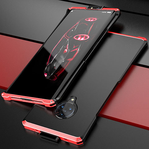 Funda Lujo Marco de Aluminio Carcasa para Vivo Nex 3 5G Rojo y Negro