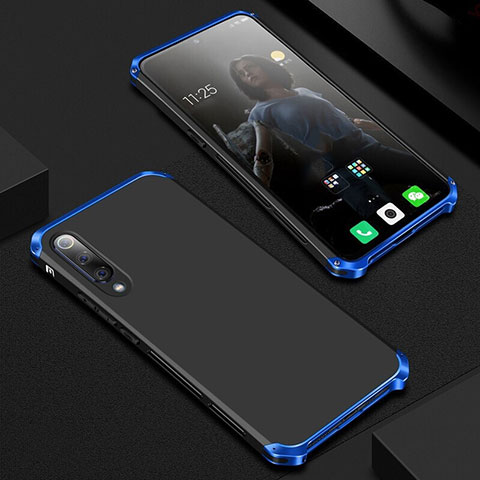 Funda Lujo Marco de Aluminio Carcasa para Xiaomi Mi 9 Lite Azul y Negro