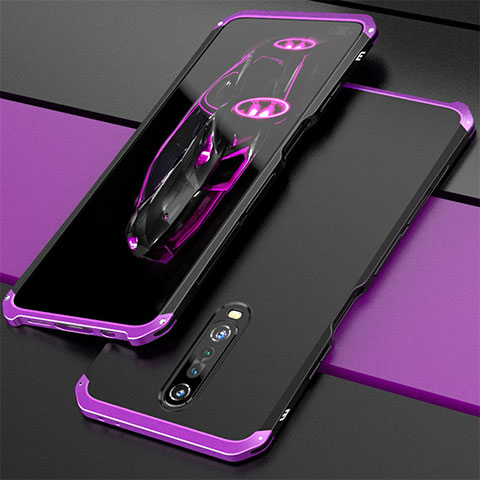 Funda Lujo Marco de Aluminio Carcasa para Xiaomi Poco X2 Morado