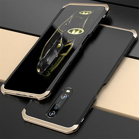 Funda Lujo Marco de Aluminio Carcasa para Xiaomi Redmi K30 5G Oro y Negro