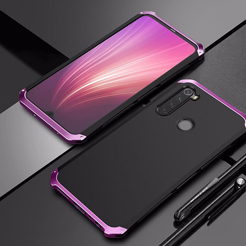 Funda Lujo Marco de Aluminio Carcasa para Xiaomi Redmi Note 8T Morado