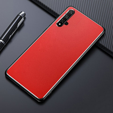 Funda Lujo Marco de Aluminio Carcasa T01 para Huawei Honor 20S Rojo