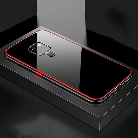 Funda Lujo Marco de Aluminio Carcasa T01 para Huawei Mate 20 X 5G Rojo y Negro