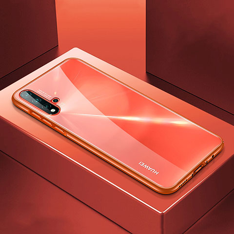 Funda Lujo Marco de Aluminio Carcasa T01 para Huawei Nova 5 Naranja