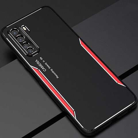 Funda Lujo Marco de Aluminio Carcasa T01 para Huawei Nova 7 SE 5G Rojo