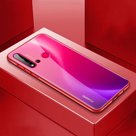 Funda Lujo Marco de Aluminio Carcasa T01 para Huawei P20 Lite (2019) Rojo