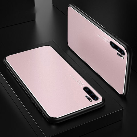 Funda Lujo Marco de Aluminio Carcasa T01 para Huawei P30 Pro Rosa