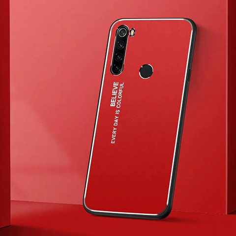 Funda Lujo Marco de Aluminio Carcasa T01 para Xiaomi Redmi Note 8 Rojo