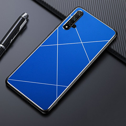 Funda Lujo Marco de Aluminio Carcasa T02 para Huawei Honor 20S Azul