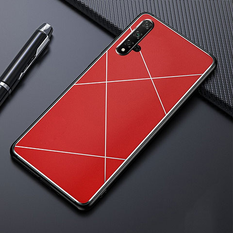 Funda Lujo Marco de Aluminio Carcasa T02 para Huawei Honor 20S Rojo