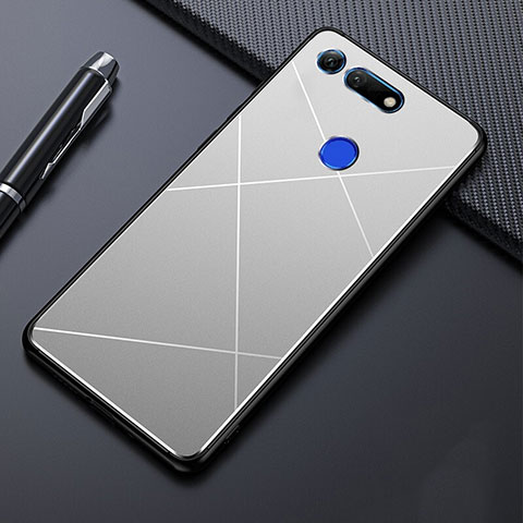 Funda Lujo Marco de Aluminio Carcasa T02 para Huawei Honor V20 Plata