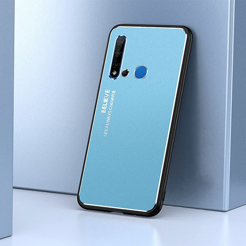 Funda Lujo Marco de Aluminio Carcasa T02 para Huawei Nova 5i Azul