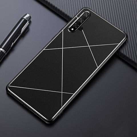 Funda Lujo Marco de Aluminio Carcasa T02 para Huawei Nova 5T Negro