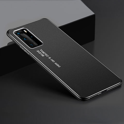 Funda Lujo Marco de Aluminio Carcasa T02 para Huawei P40 Pro Negro