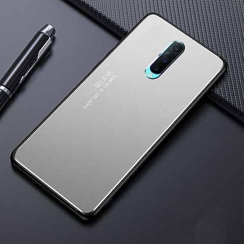 Funda Lujo Marco de Aluminio Carcasa T02 para Oppo RX17 Pro Plata