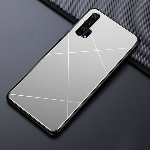 Funda Lujo Marco de Aluminio Carcasa T03 para Huawei Honor 20 Pro Plata