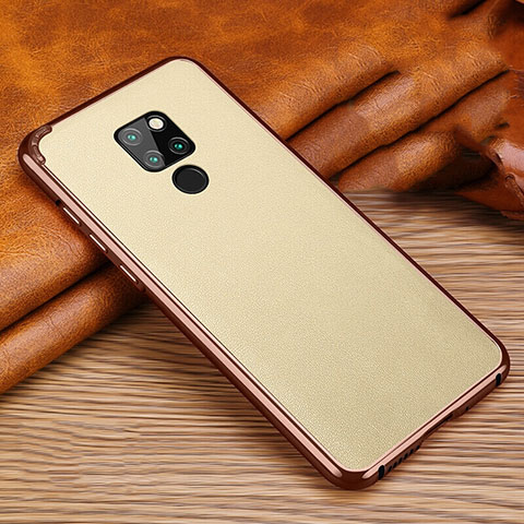 Funda Lujo Marco de Aluminio Carcasa T03 para Huawei Mate 20 Oro