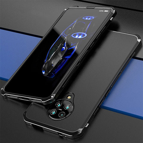 Funda Lujo Marco de Aluminio Carcasa T03 para Xiaomi Redmi K30 Pro Zoom Negro