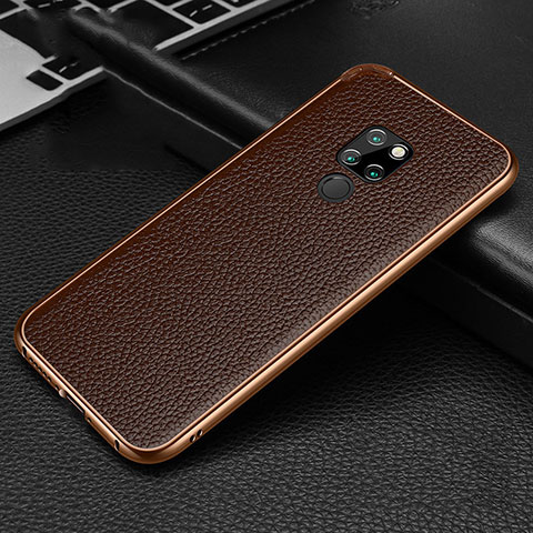 Funda Lujo Marco de Aluminio Carcasa T04 para Huawei Mate 20 Marron