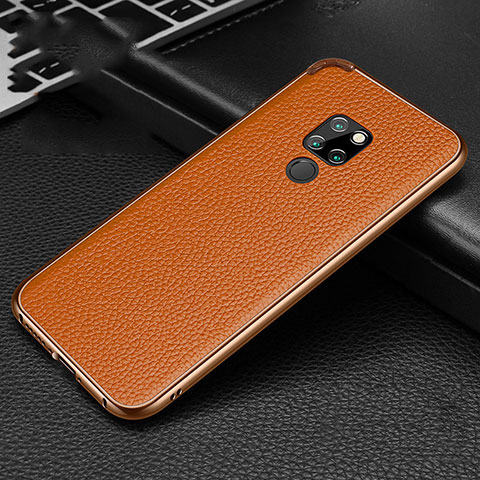 Funda Lujo Marco de Aluminio Carcasa T04 para Huawei Mate 20 Naranja