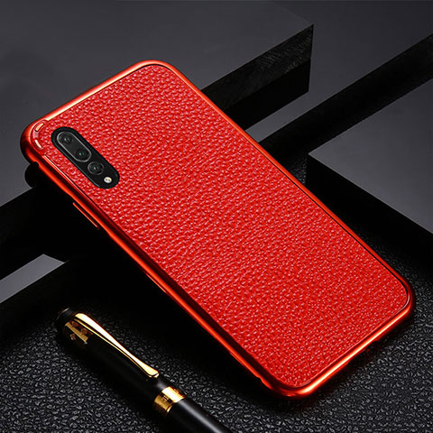 Funda Lujo Marco de Aluminio Carcasa T04 para Huawei P20 Pro Rojo