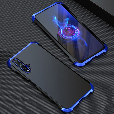 Funda Lujo Marco de Aluminio Carcasa T05 para Huawei Honor 20 Azul