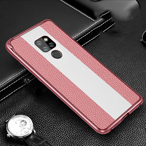 Funda Lujo Marco de Aluminio Carcasa T05 para Huawei Mate 20 Rosa