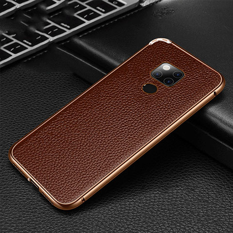 Funda Lujo Marco de Aluminio Carcasa T08 para Huawei Mate 20 X 5G Marron