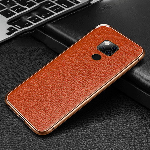 Funda Lujo Marco de Aluminio Carcasa T08 para Huawei Mate 20 X 5G Naranja