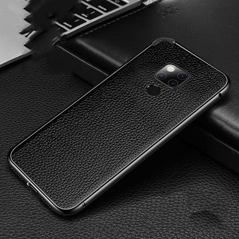 Funda Lujo Marco de Aluminio Carcasa T08 para Huawei Mate 20 X 5G Negro