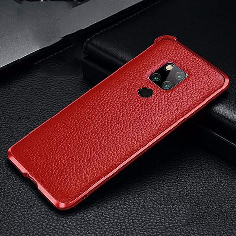 Funda Lujo Marco de Aluminio Carcasa T08 para Huawei Mate 20 X 5G Rojo