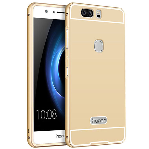 Funda Lujo Marco de Aluminio para Huawei Honor V8 Oro