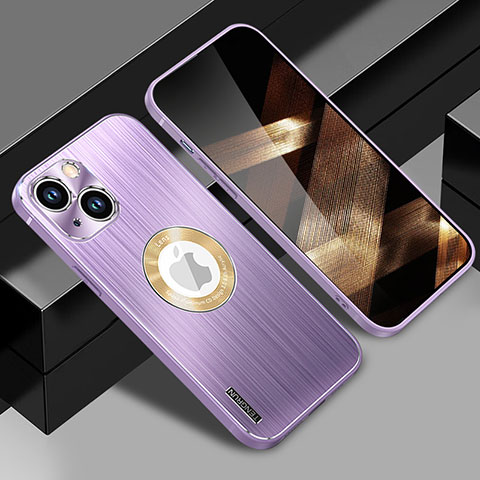 Funda Lujo Marco de Aluminio y Silicona Carcasa Bumper con Mag-Safe Magnetic JL1 para Apple iPhone 15 Morado