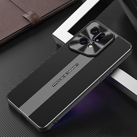 Funda Lujo Marco de Aluminio y Silicona Carcasa Bumper J01 para Oppo Find X5 Pro 5G Negro