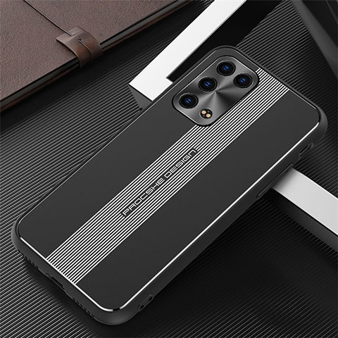 Funda Lujo Marco de Aluminio y Silicona Carcasa Bumper J02 para Oppo Reno6 Pro+ Plus 5G Negro