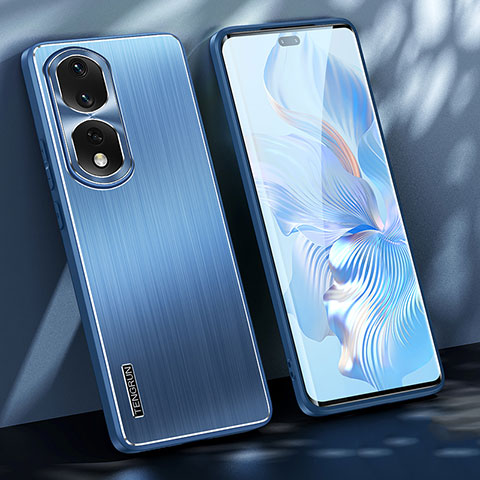 Funda Lujo Marco de Aluminio y Silicona Carcasa Bumper JL1 para Huawei Honor 80 Pro 5G Azul