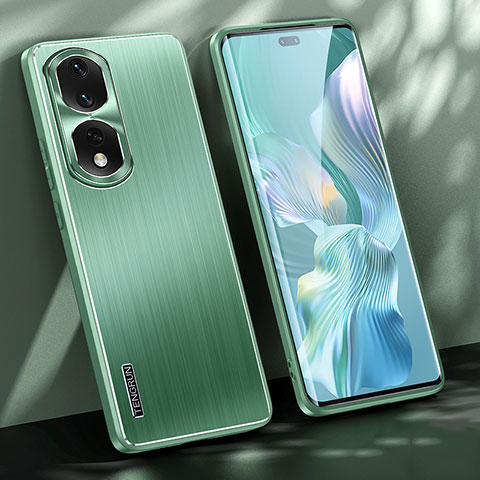 Funda Lujo Marco de Aluminio y Silicona Carcasa Bumper JL1 para Huawei Honor 80 Pro 5G Verde