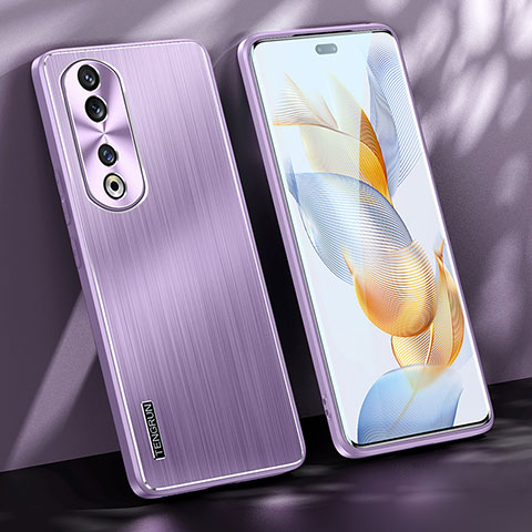 Funda Lujo Marco de Aluminio y Silicona Carcasa Bumper JL1 para Huawei Honor 90 Pro 5G Morado