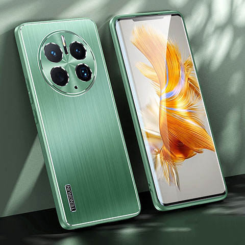 Funda Lujo Marco de Aluminio y Silicona Carcasa Bumper JL1 para Huawei Mate 50 Pro Verde