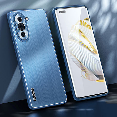 Funda Lujo Marco de Aluminio y Silicona Carcasa Bumper JL1 para Huawei Nova 10 Pro Azul