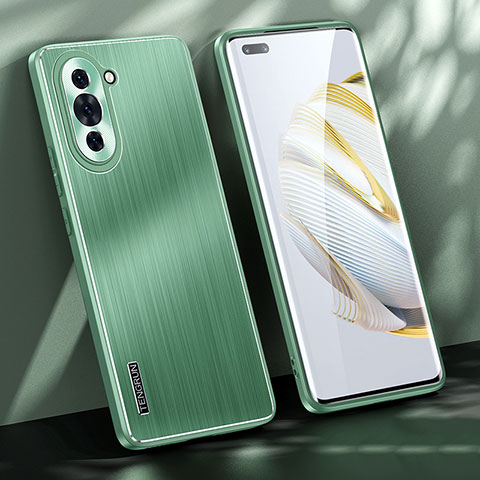 Funda Lujo Marco de Aluminio y Silicona Carcasa Bumper JL1 para Huawei Nova 10 Pro Verde