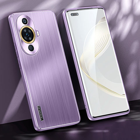 Funda Lujo Marco de Aluminio y Silicona Carcasa Bumper JL1 para Huawei Nova 11 Ultra Morado